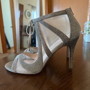 Nina silver metallic/sparkle heels, perfect wedding shoe